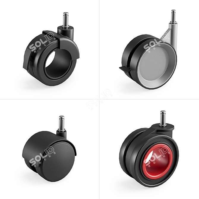 Versatile Heavy-Duty Casters 3D model image 1