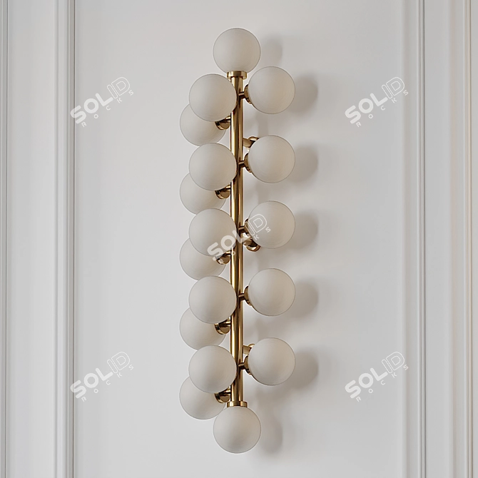 Elegant Arya 17-Light Gold Sconce 3D model image 1