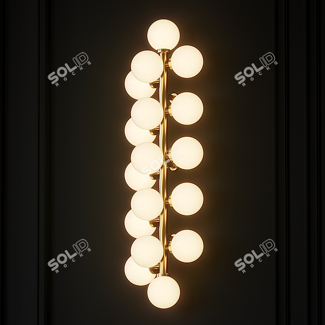 Elegant Arya 17-Light Gold Sconce 3D model image 2