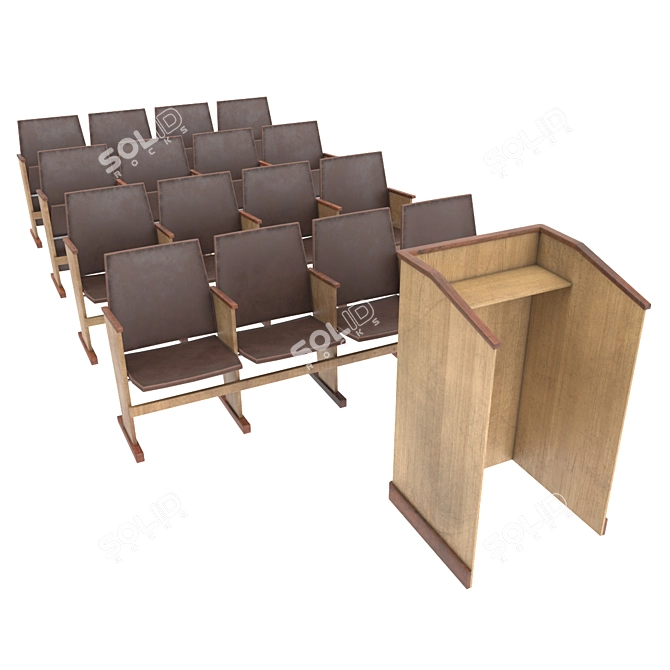 Versatile Seating Solution: Armchairs and Tribune 3D model image 1