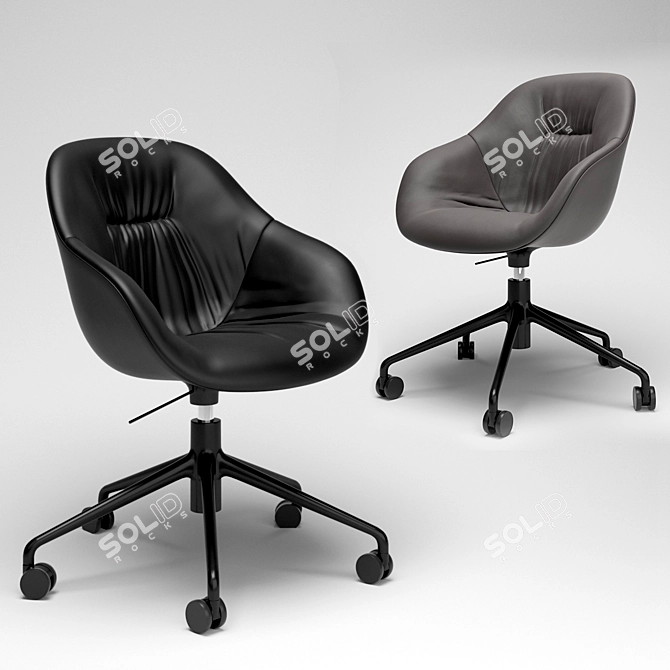 Elegant Leather Chair: HAY AAC-153 3D model image 1