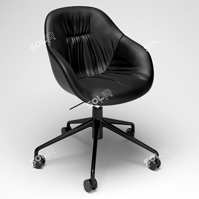 Elegant Leather Chair: HAY AAC-153 3D model image 2