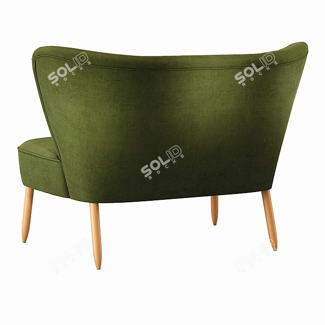 Velvet Elegance: Swoon Fitz 2-Seater Sofa 3D model image 3