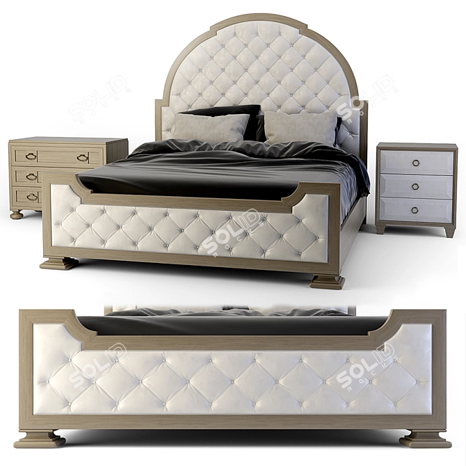 Sophisticated Santa Barbara Bed Set 3D model image 1