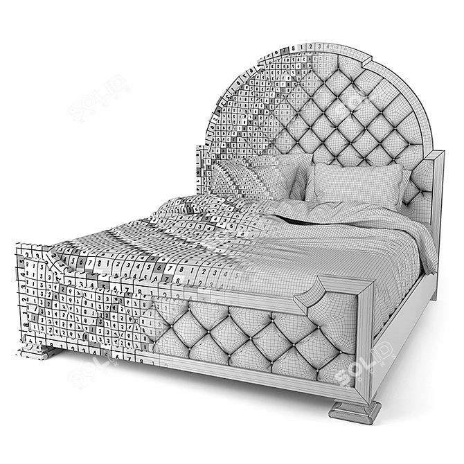 Sophisticated Santa Barbara Bed Set 3D model image 4