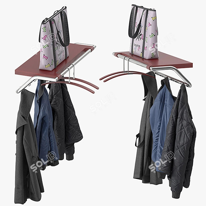 Sleek and Stylish NEXT Coat Rack 3D model image 3