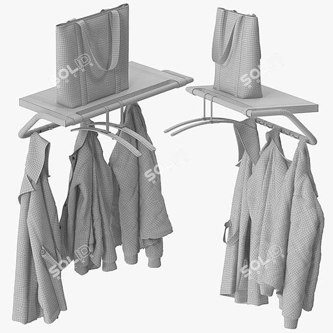 Sleek and Stylish NEXT Coat Rack 3D model image 5