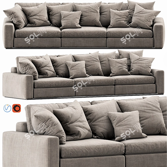 Flexform Beauty 2: Modern 3D Sofa 3D model image 1