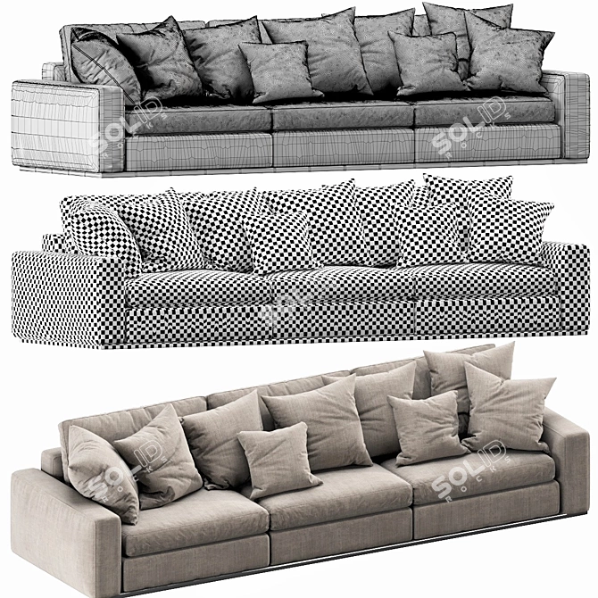 Flexform Beauty 2: Modern 3D Sofa 3D model image 3