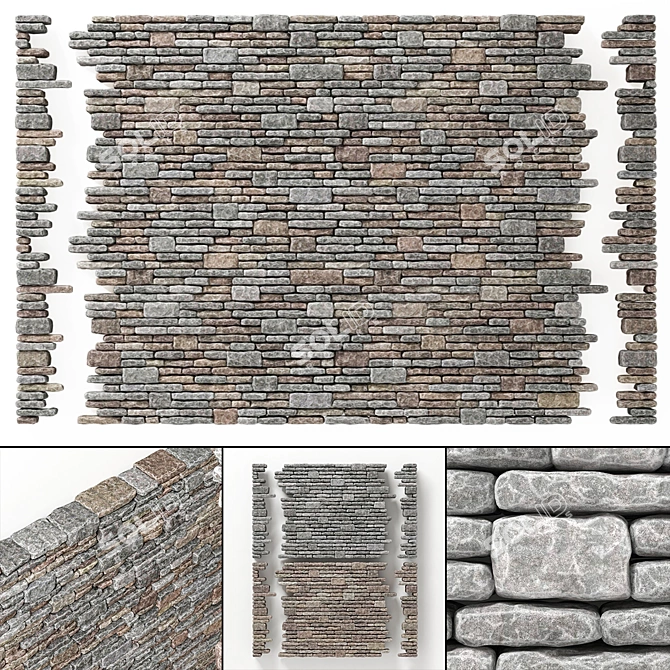 Versatile Brick Rock Texture Kit 3D model image 1