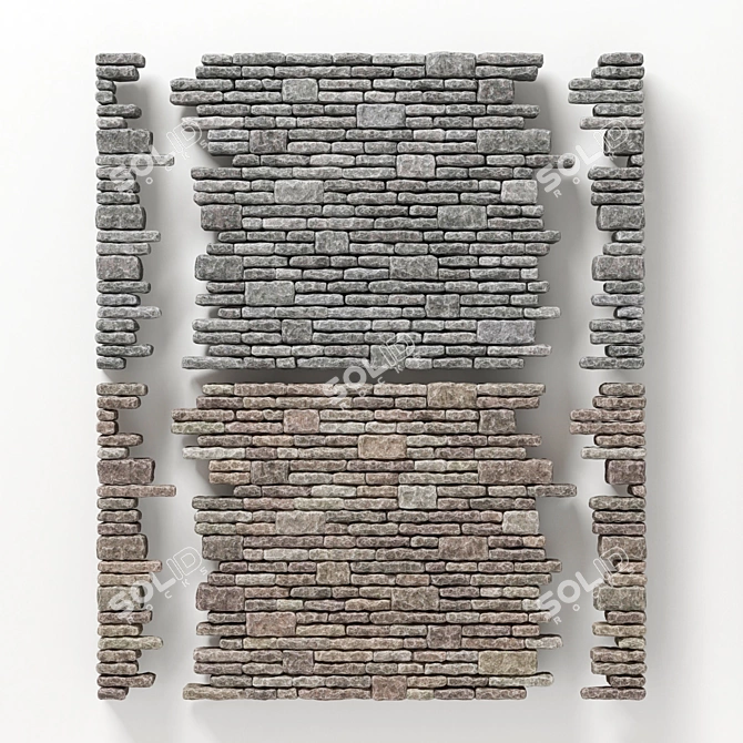 Versatile Brick Rock Texture Kit 3D model image 2