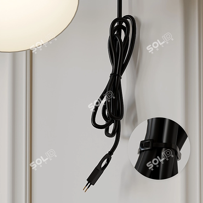 Modern Matte Black Swing Arm Wall Sconce 3D model image 3