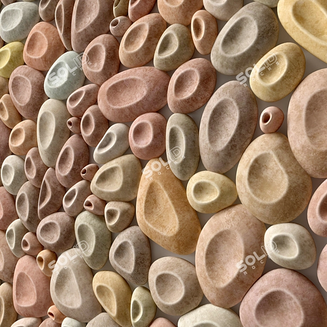 Decorative Stone Pebble Concave - Perfect for Home Décor 3D model image 4
