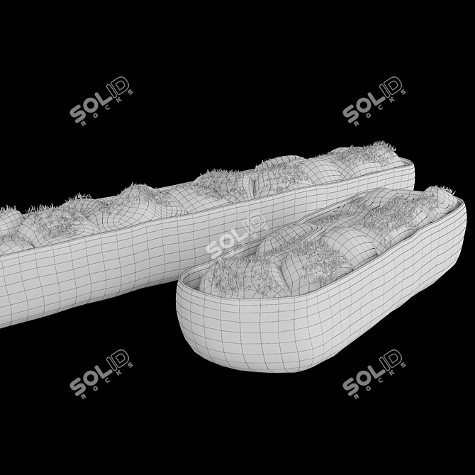 Organic Sculpted Trough for Nature-Inspired Décor 3D model image 5