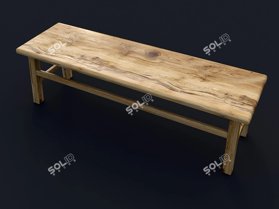 Natural Wood Walnut Table 3D model image 1