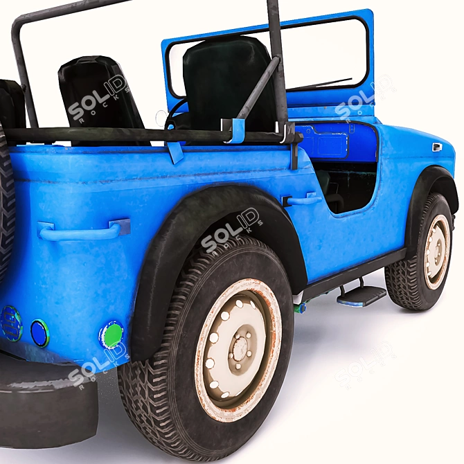 Rugged Blue Jeep: High-Quality, Animatable 3D Model 3D model image 4