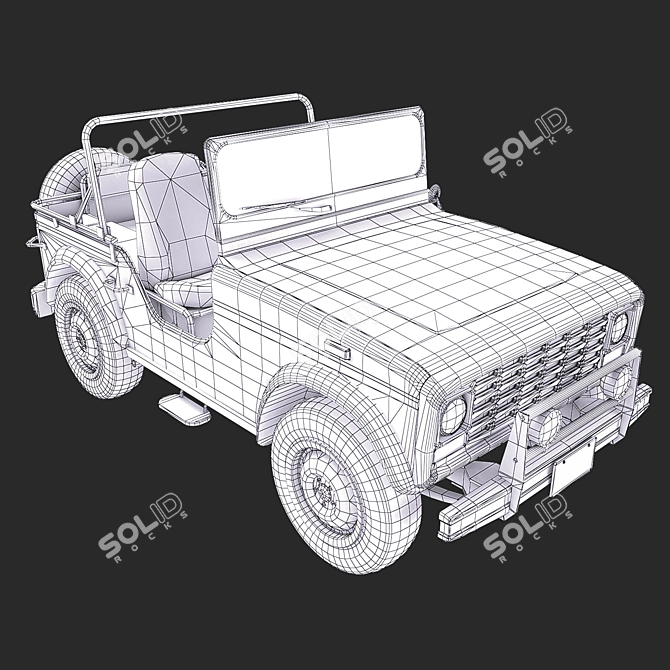 Rugged Blue Jeep: High-Quality, Animatable 3D Model 3D model image 5