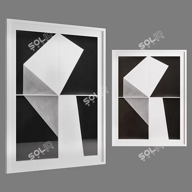 Minimalist Black and White Art 3D model image 1