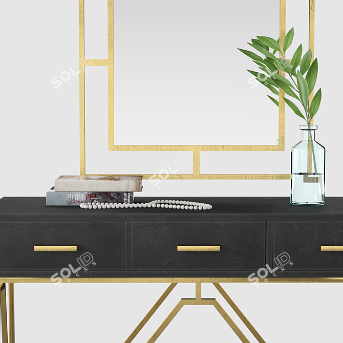 Urban Chic Console Mirror Set 3D model image 2