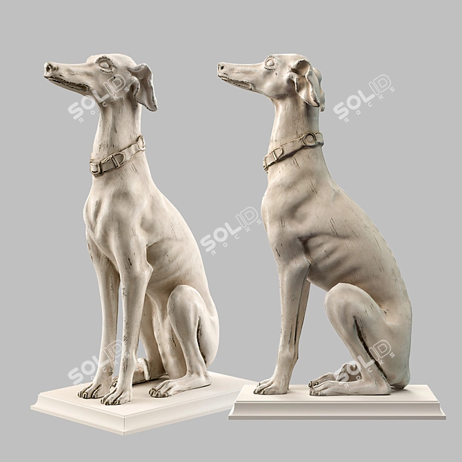 Roberto Giovannini Grey Hound Sculpture 3D model image 1