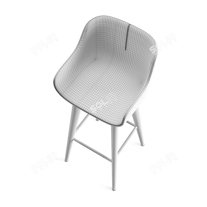 Elegant Leather Bar Stool 3D model image 3