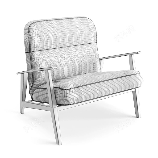 Contemporary Xander Armchair: Stylish Comfort for Your Space 3D model image 2