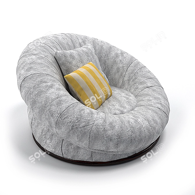 Fabric Fold Design Modern Armchair 3D model image 4