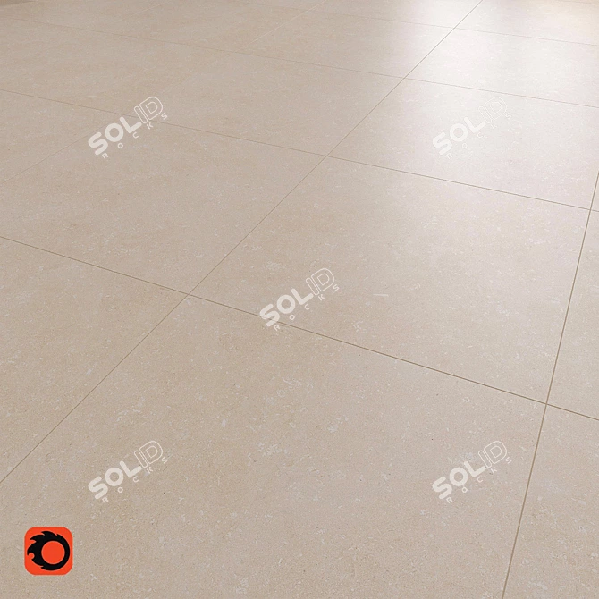 Beige Stone Rockshell Floor Tiles 3D model image 1