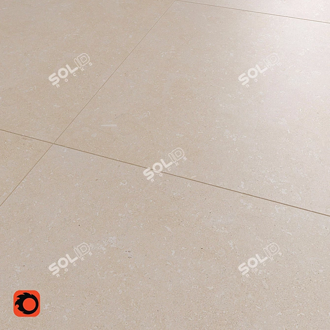 Beige Stone Rockshell Floor Tiles 3D model image 3