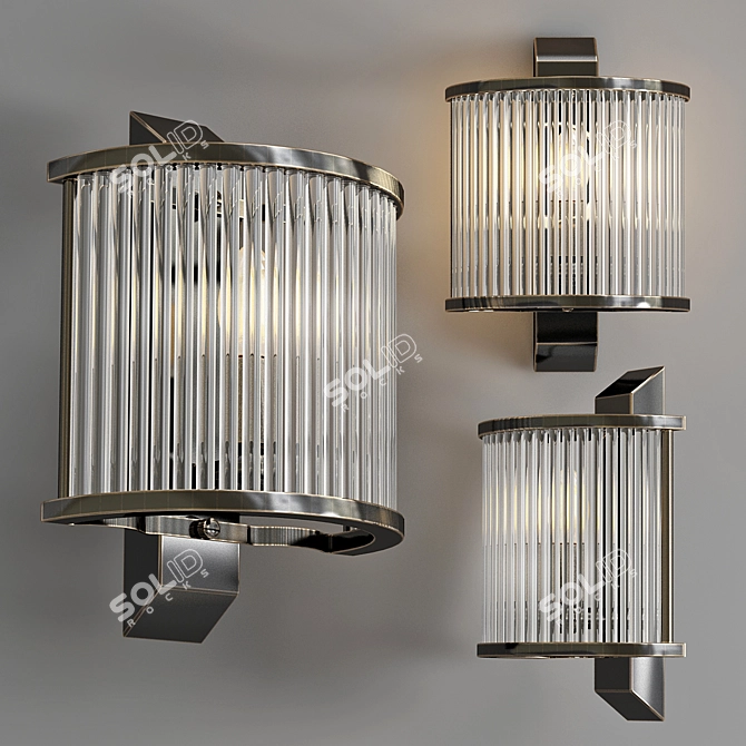 Golden Oakley Wall Lamp 3D model image 1