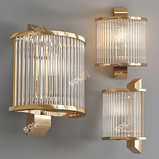 Golden Oakley Wall Lamp 3D model image 2