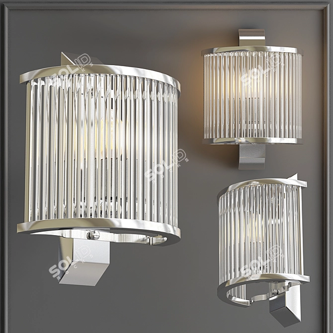 Golden Oakley Wall Lamp 3D model image 3