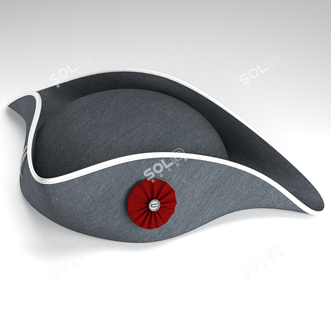 Regal Tricorn Hat: Capture the classic 18th century elegance 3D model image 1