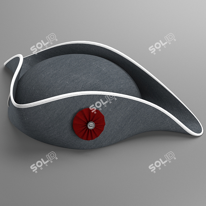 Regal Tricorn Hat: Capture the classic 18th century elegance 3D model image 4