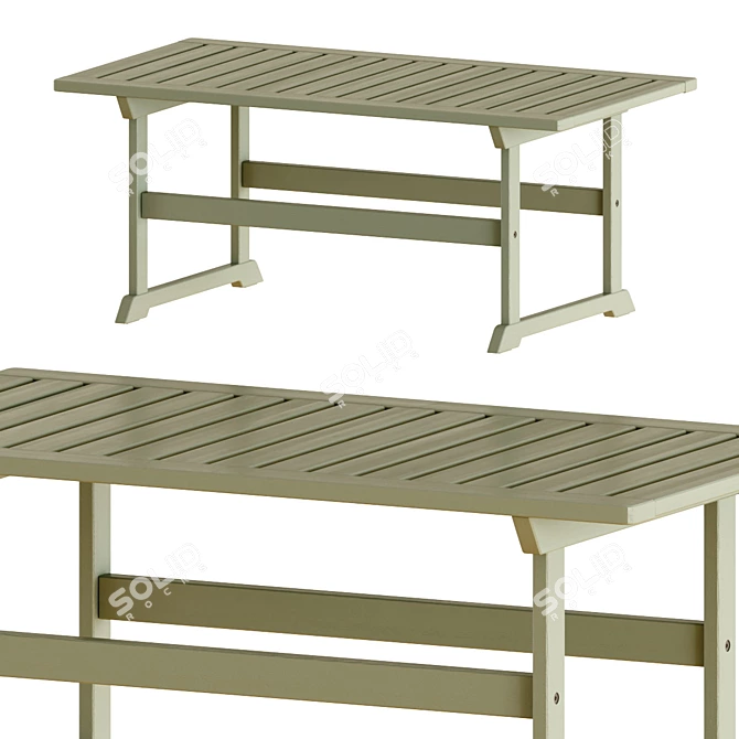 Outdoor Gray Stained Bondholmen Table Set 3D model image 4