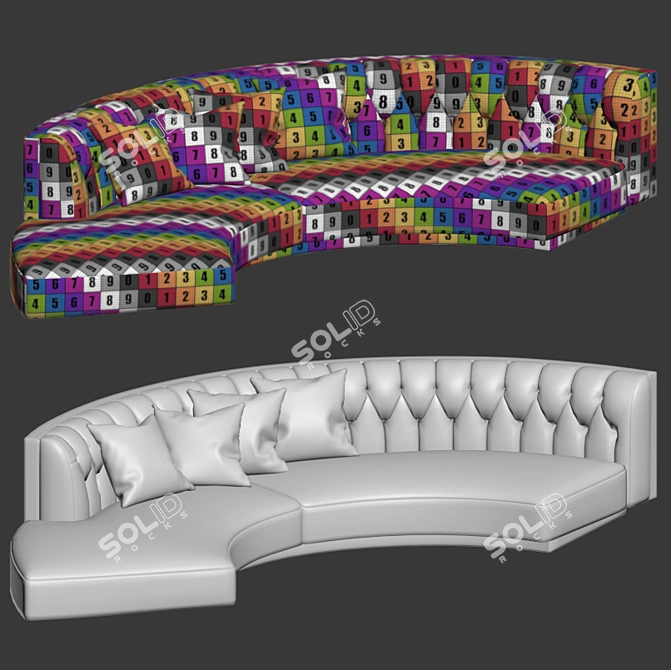 Modern Luxe: Circa Sofa & Chair 3D model image 2