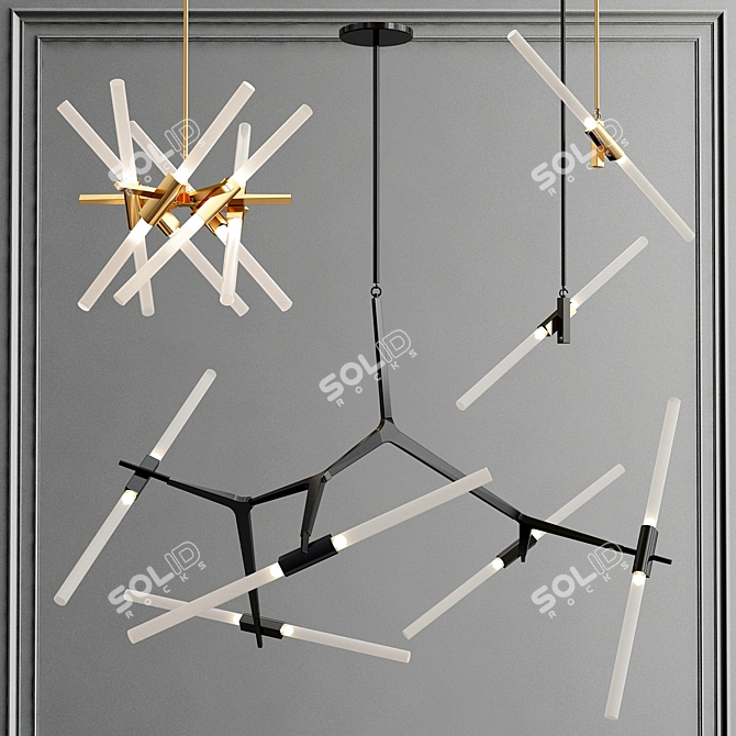 Elegant Agnes Chandelier Collection 3D model image 1
