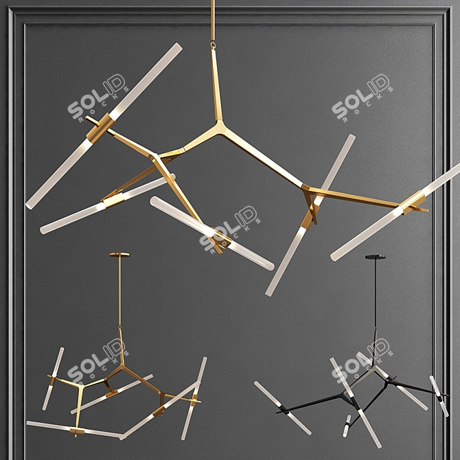 Elegant Agnes Chandelier Collection 3D model image 2