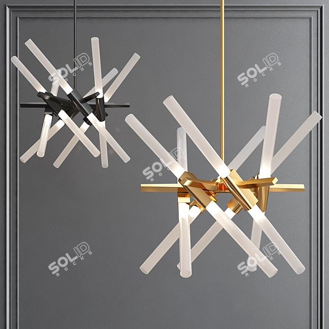 Elegant Agnes Chandelier Collection 3D model image 3