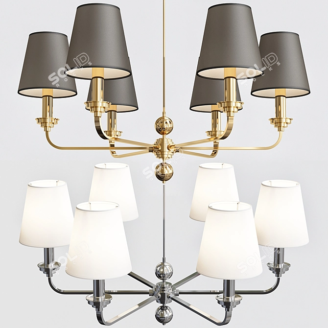 Kutek Mood Abano: Stylish 6-Lamp Pendant 3D model image 1