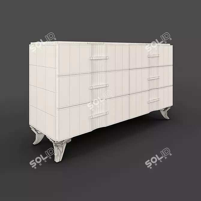 Elegant White Lacquered Chest: Fratelli Barri RIMINI 3D model image 3