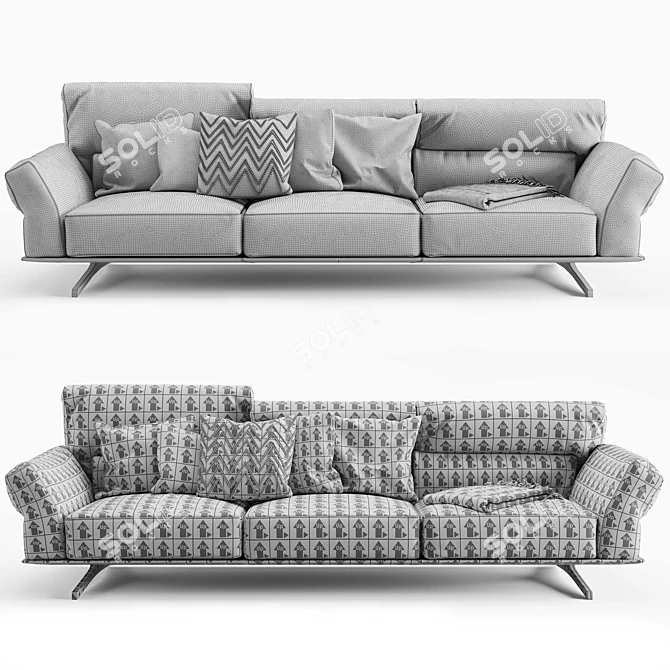 Modern Configurable Margot Sofa 3D model image 2