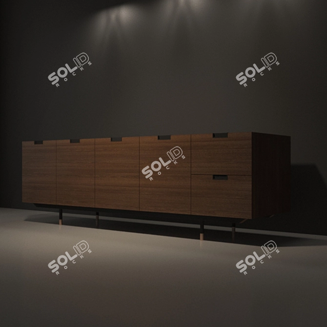 Modern Monaco TV Cabinet 3D model image 1