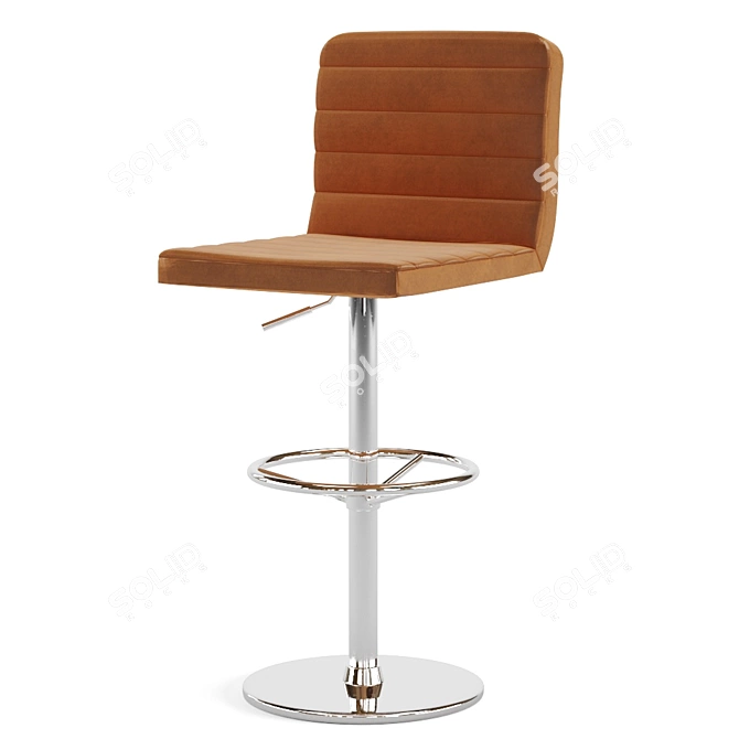 Sleek Mint Leather Bar Stool 3D model image 1