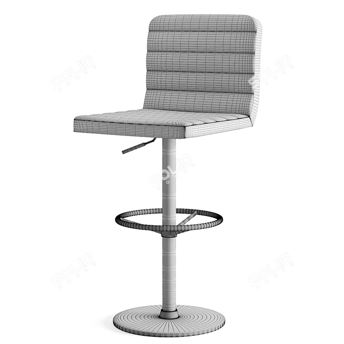 Sleek Mint Leather Bar Stool 3D model image 3