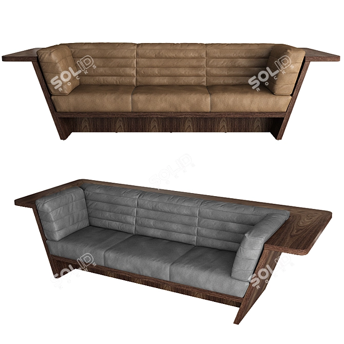 Riva 1920 Dynamik 3 Seat Sofa: Exquisite Comfort in Your Living Room 3D model image 1