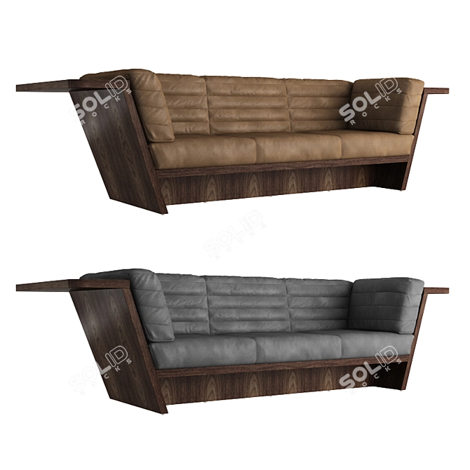 Riva 1920 Dynamik 3 Seat Sofa: Exquisite Comfort in Your Living Room 3D model image 3