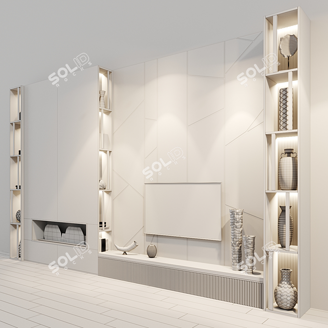 Product Title: Sleek TV Set 120 3D model image 4