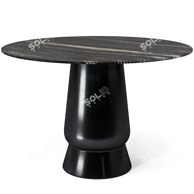 Elegant Oak and Bronze Liaigre Table 3D model image 1