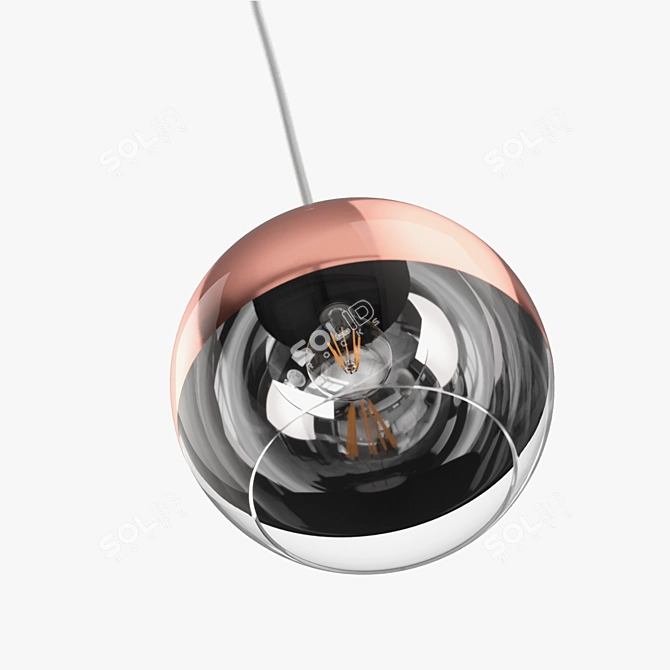 Globe Copper Pendant Light 3D model image 4